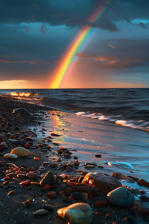 彩虹风光自然大片摄影图