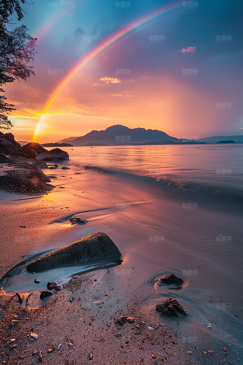 彩虹风光霓虹景色摄影图