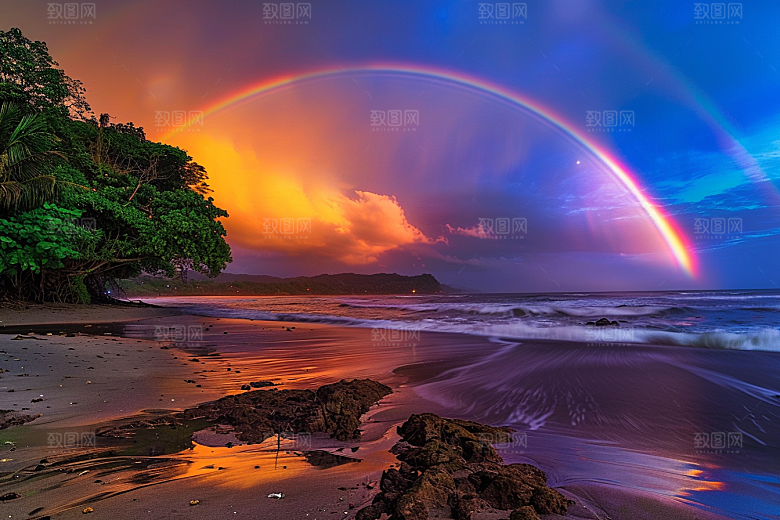 彩虹风光景色唯美摄影图