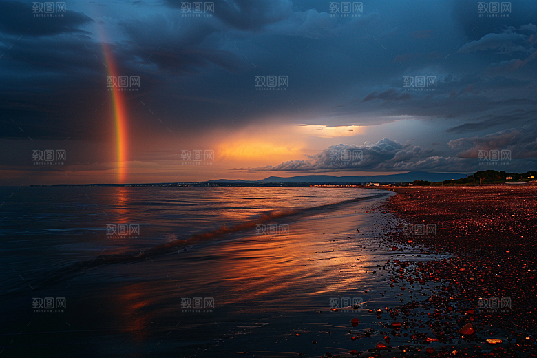 彩虹风光美景景色摄影图