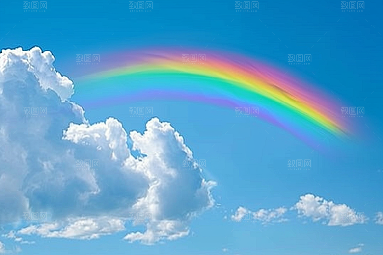 彩虹风光大片雨后晴空摄影图