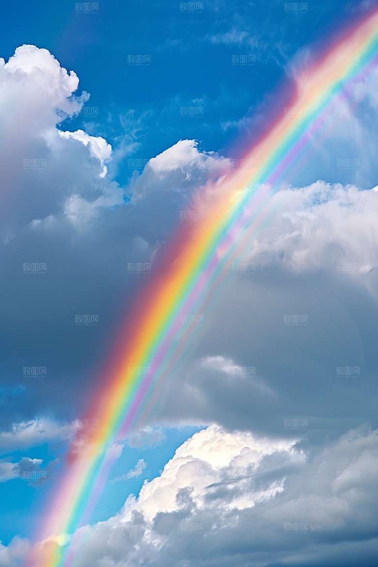 彩虹风光雨后晴空晴天摄影图
