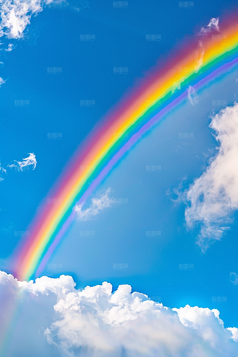 彩虹风光雨后晴空美景摄影图