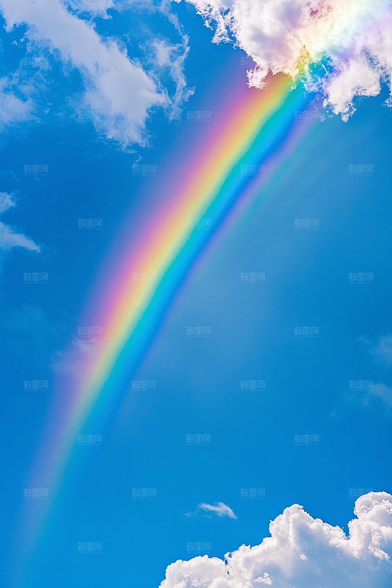 彩虹风光自然雨后晴空摄影图