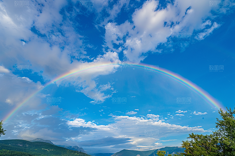 彩虹风光晴天景色摄影图