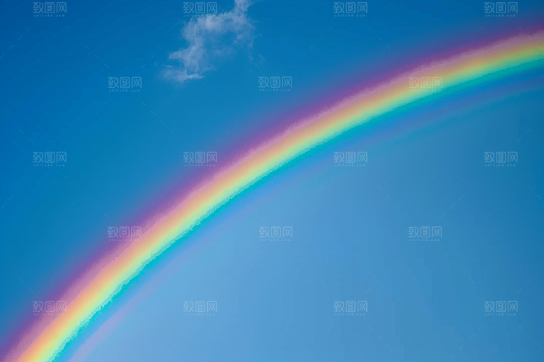 彩虹风光雨后晴空唯美摄影图