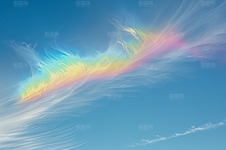 彩虹风光雨后晴空户外摄影图