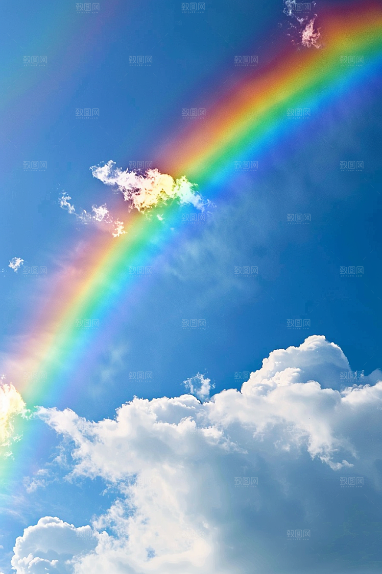 彩虹风光雨后晴空大片摄影图