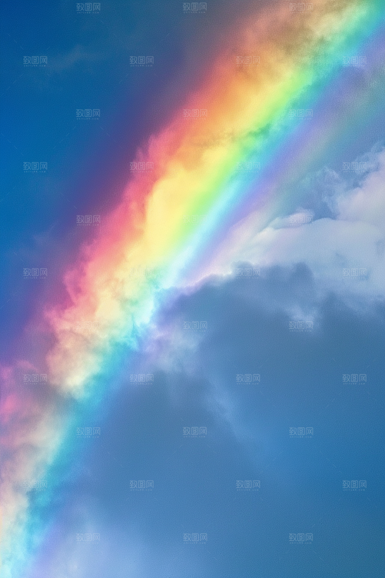 彩虹风光景色雨后晴空摄影图