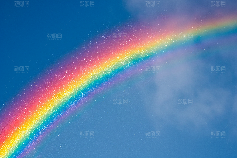 彩虹风光高清雨后晴空摄影图
