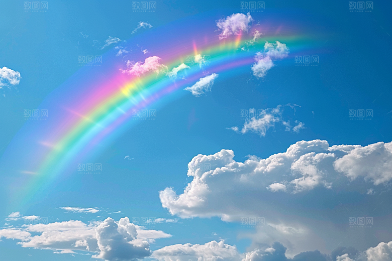 彩虹风光霓虹雨后晴空摄影图