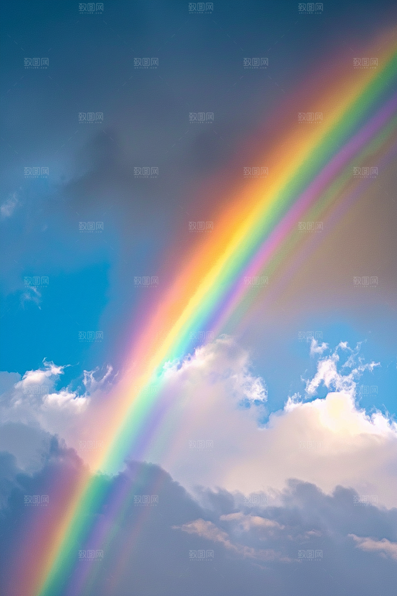 彩虹风光自然雨后晴空摄影图