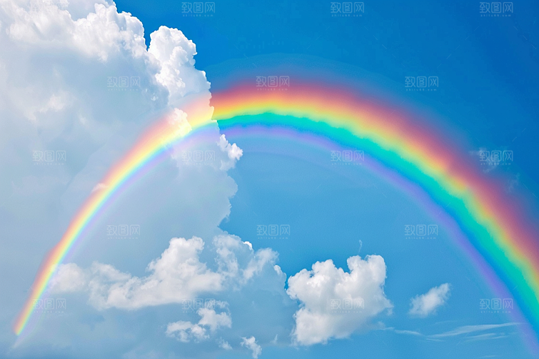 彩虹风光雨后晴空晴天摄影图