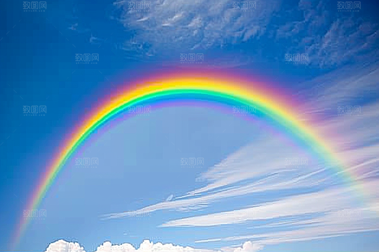 彩虹风光雨后晴空唯美摄影图