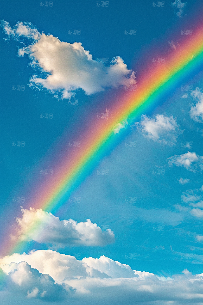彩虹风光自然雨后晴空摄影图