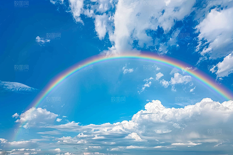彩虹风光霓虹雨后晴空摄影图