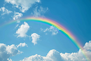彩虹风光雨后晴空七彩摄影图