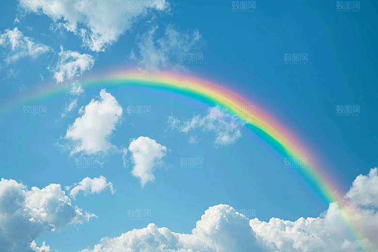 彩虹风光雨后晴空七彩摄影图