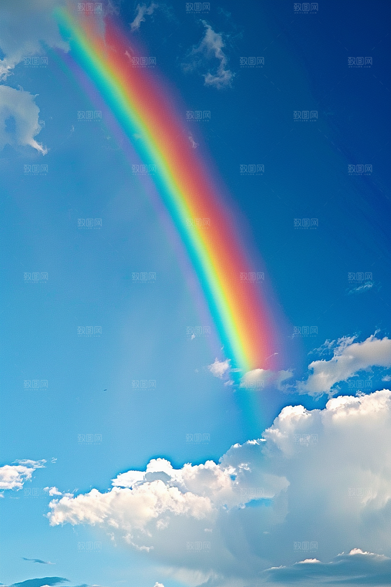 彩虹风光自然雨后晴空摄影图