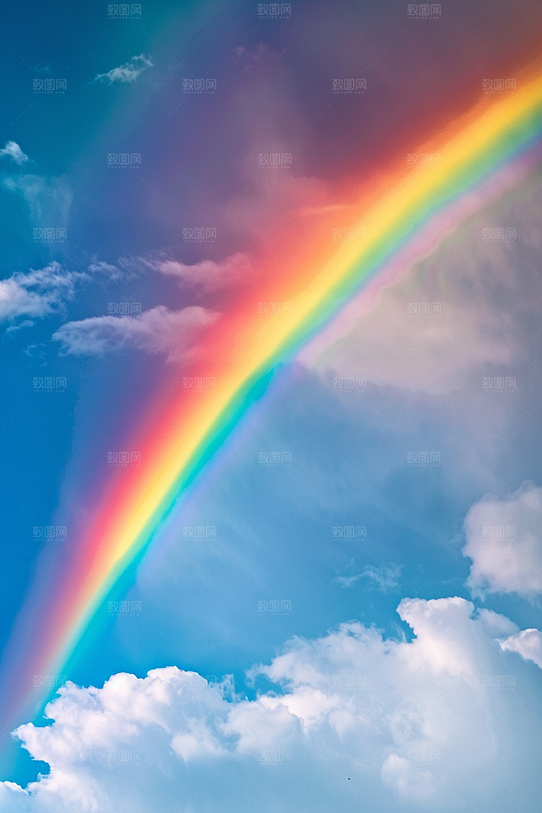 彩虹风光雨后晴空户外摄影图