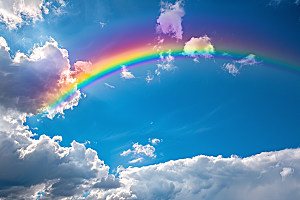 彩虹风光高清雨后晴空摄影图