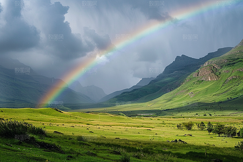 彩虹风光雨后晴空霓虹摄影图