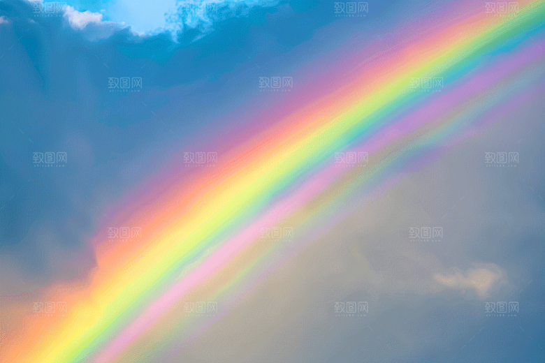 彩虹风光景色雨后晴空摄影图