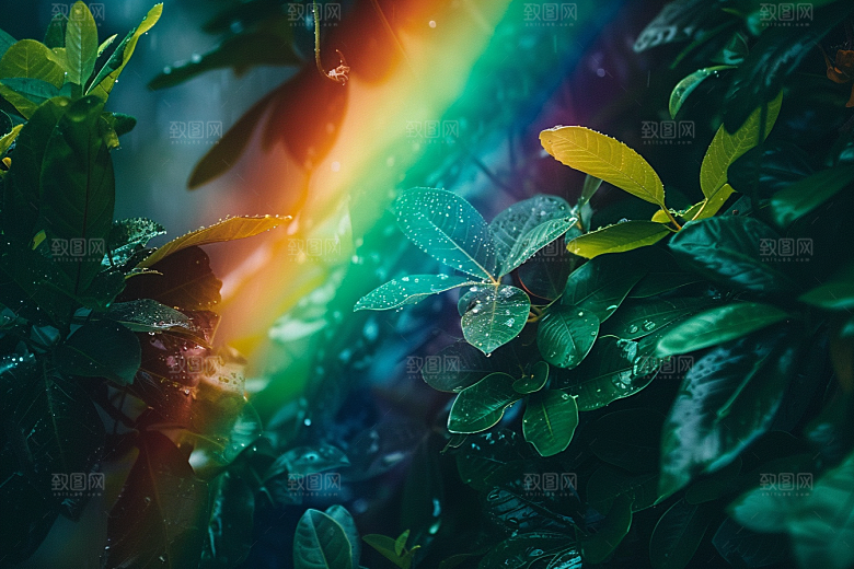 彩虹风光自然七彩摄影图