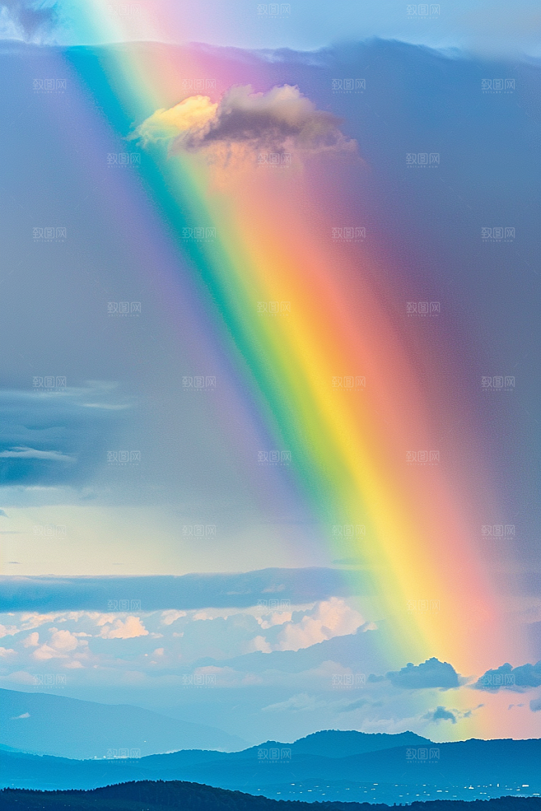 彩虹风光雨后晴空大片摄影图