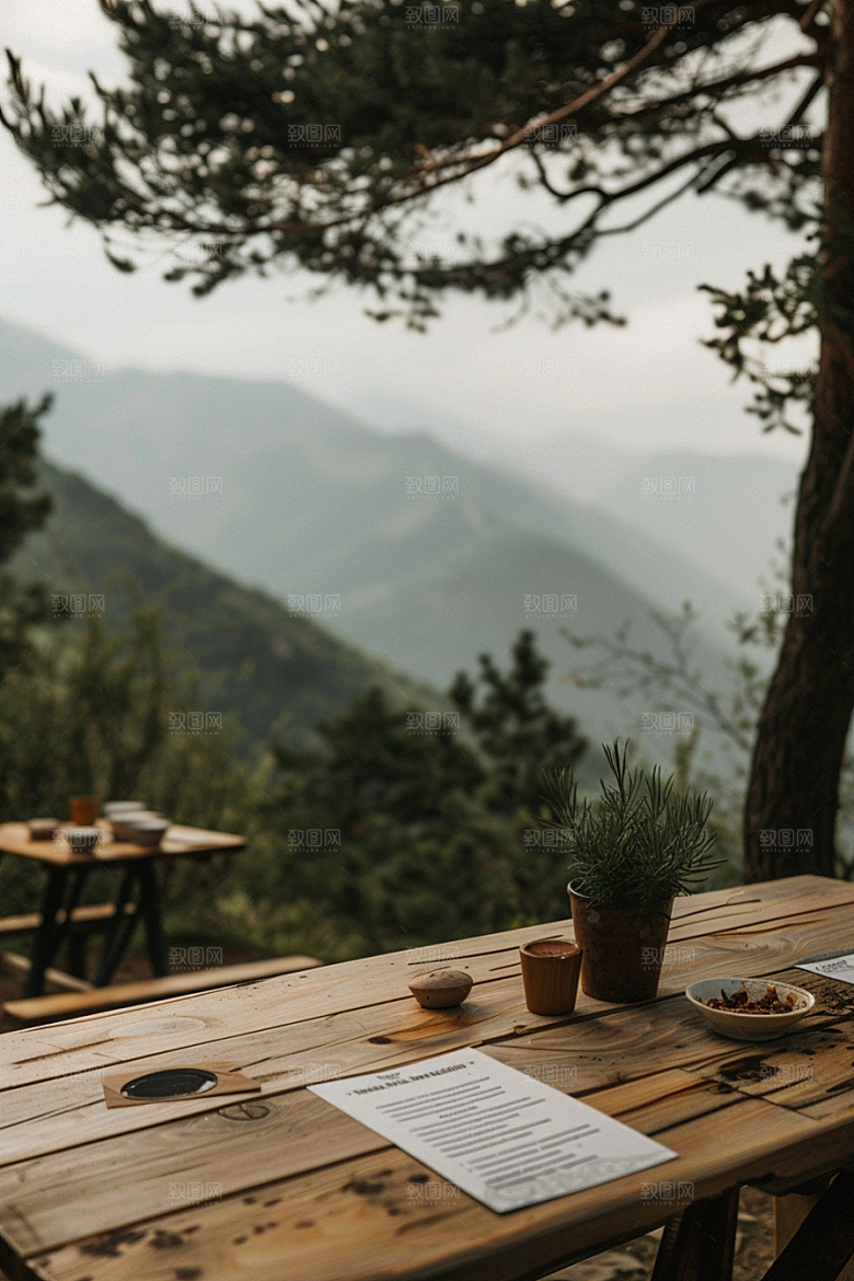 复古菜单场景西餐厅样机