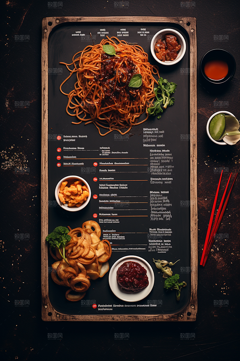 复古菜单场景轻食样机
