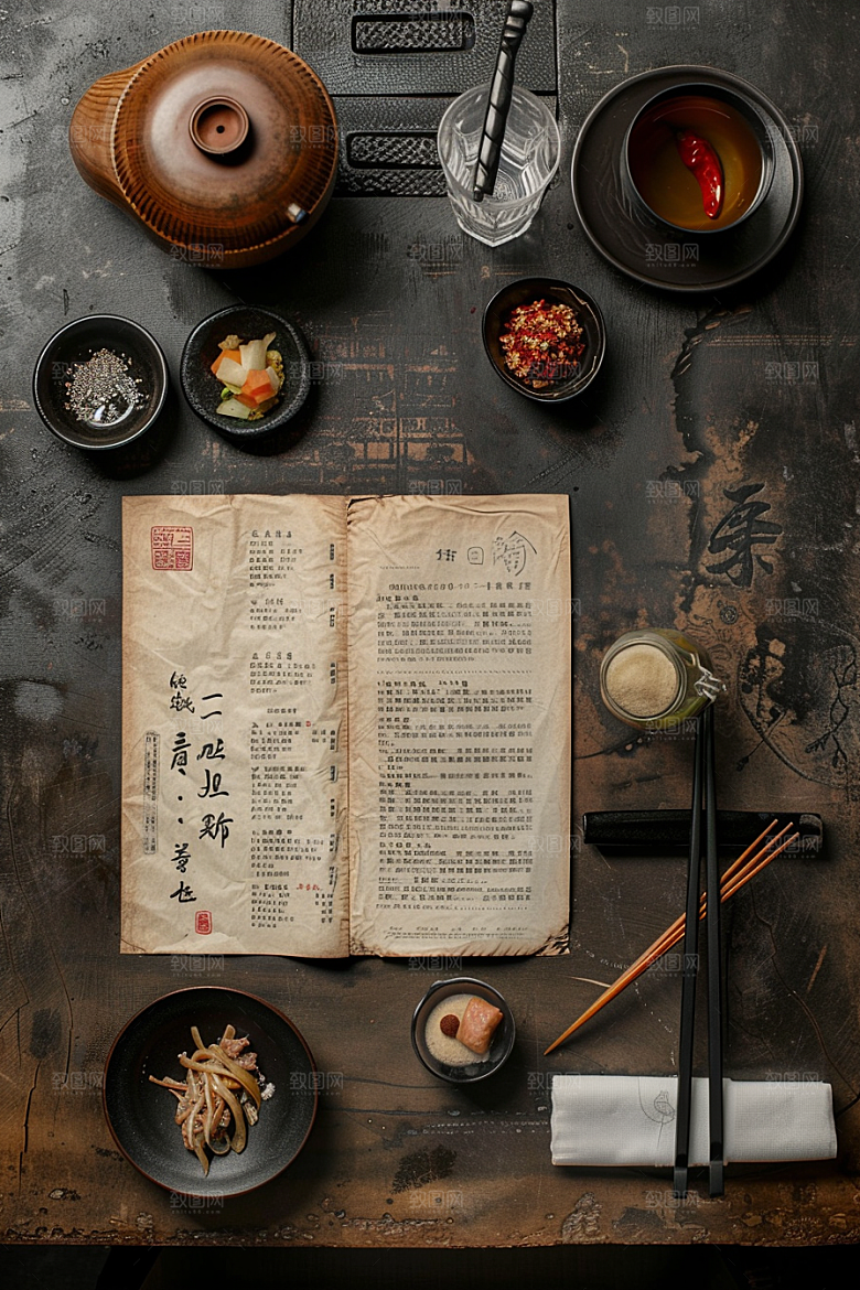复古菜单菜谱咖啡馆样机