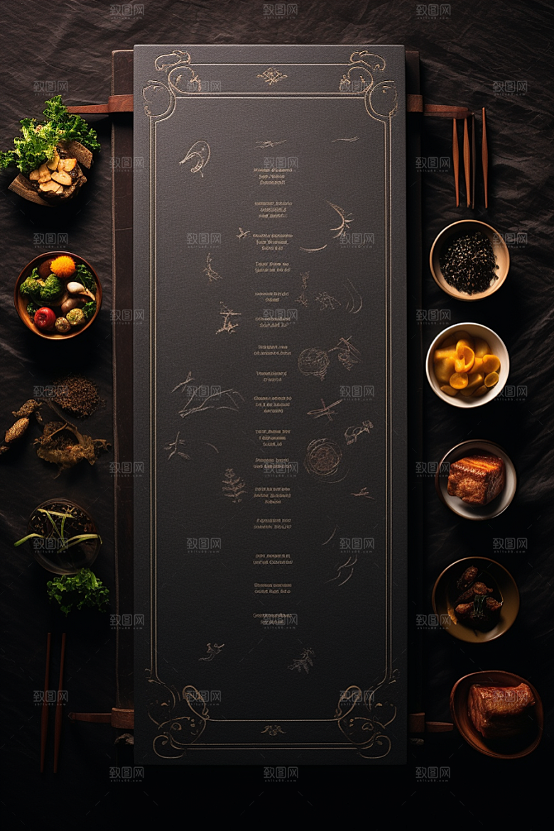 复古菜单美食高清样机