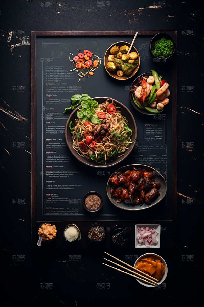 复古菜单精致轻食样机