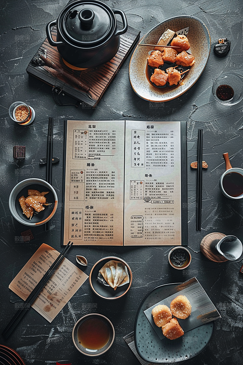 复古菜单场景咖啡馆样机