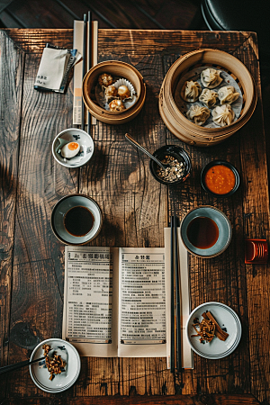 复古菜单场景轻食样机