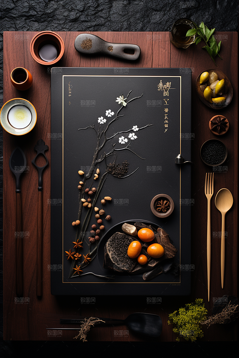 复古菜单轻食餐馆样机