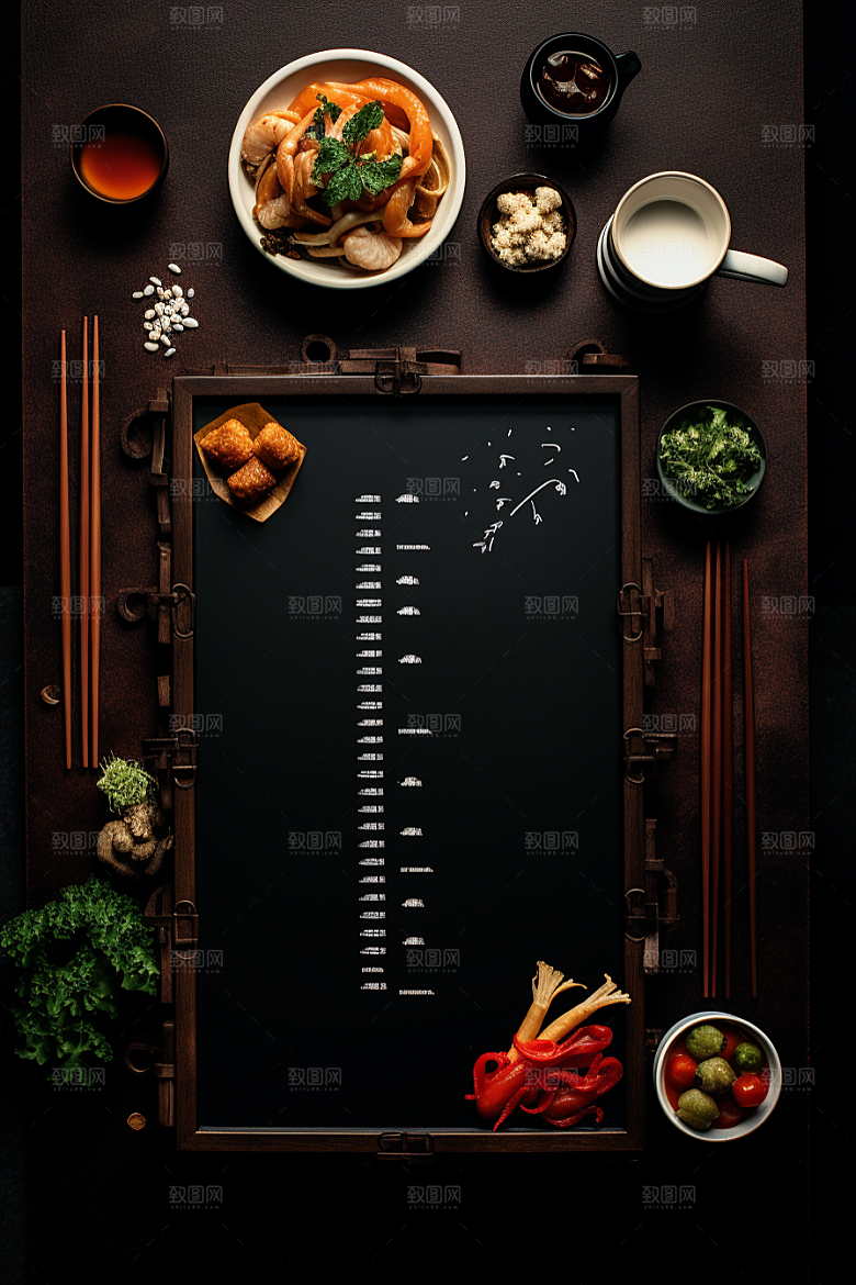 复古菜单高清餐厅样机