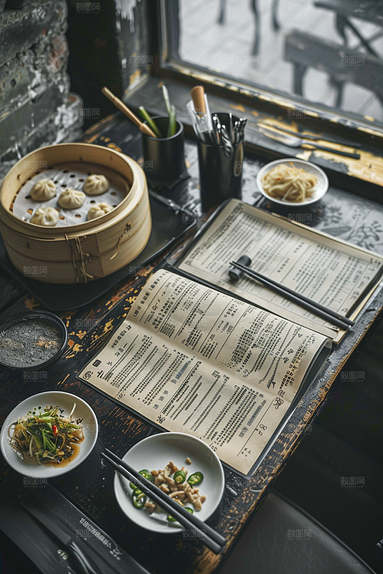 复古菜单餐馆场景样机