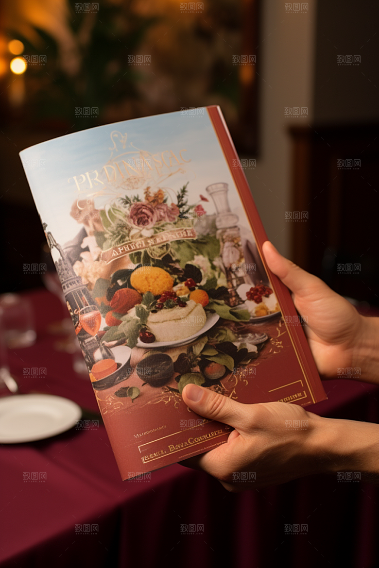 复古菜单西餐厅高清样机