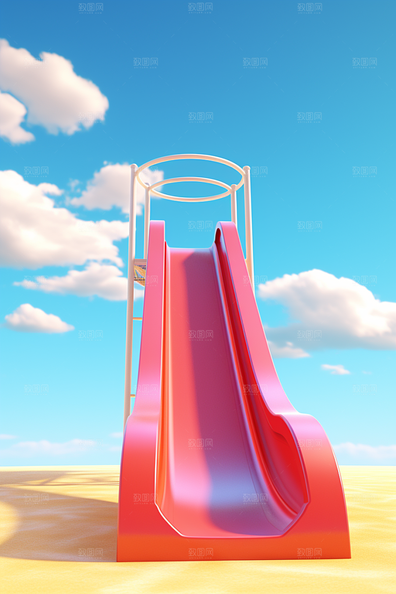 3D立体游乐园卡通彩色渲染图