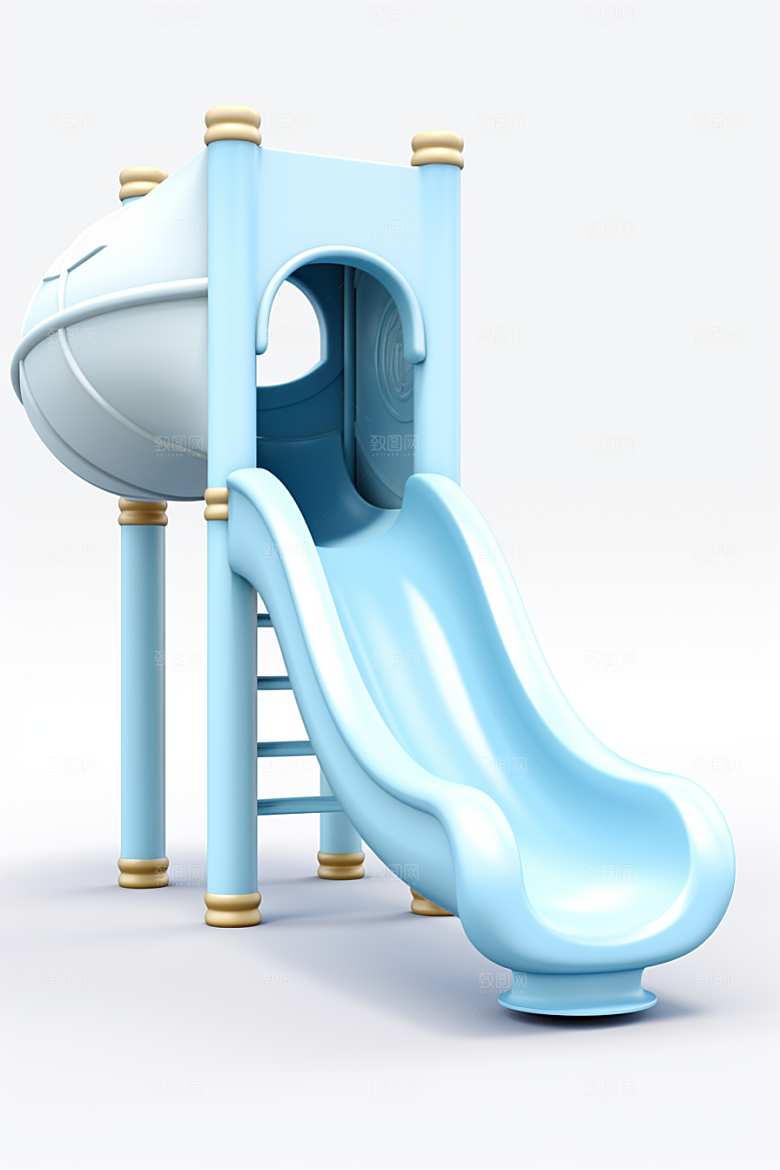 3D立体游乐园彩色可爱渲染图