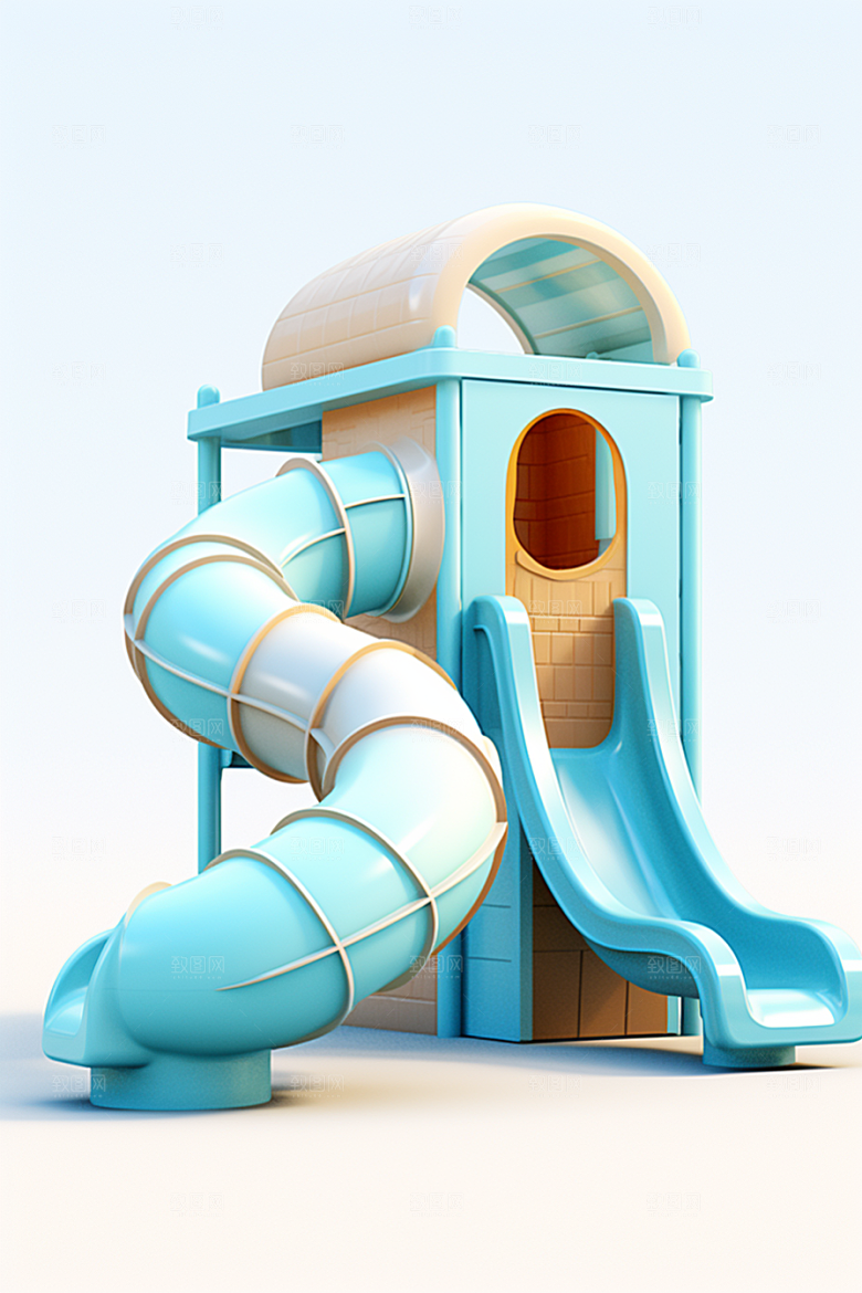 3D立体游乐园模型卡通渲染图