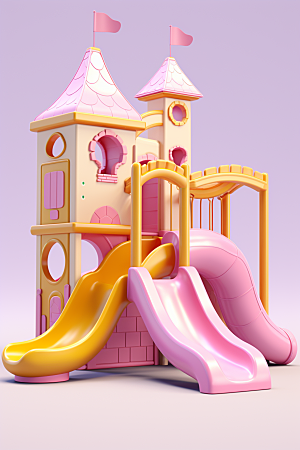 3D立体游乐园多巴胺儿童乐园渲染图
