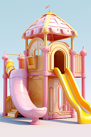 3D立体游乐园梦幻模型渲染图