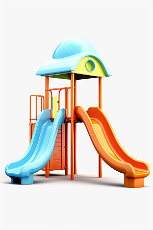 3D立体游乐园童趣彩色渲染图