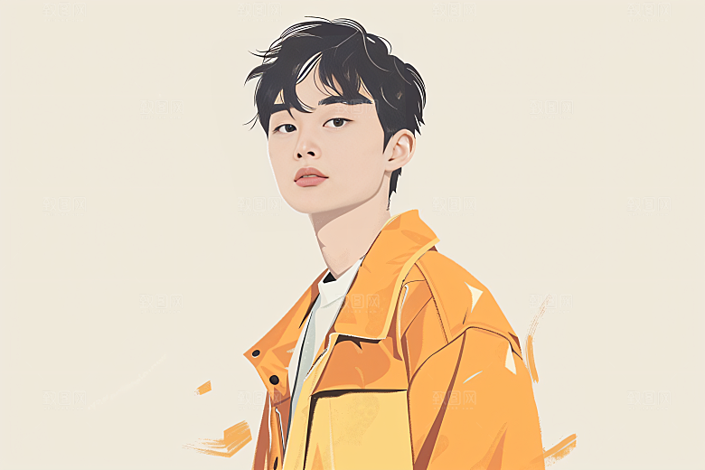 彩色潮流人物鲜明涂鸦插画