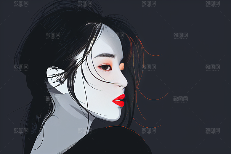 彩色潮流人物高清鲜明插画