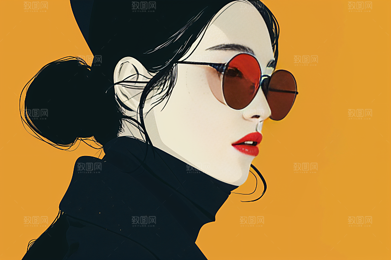 彩色潮流人物鲜明高清插画