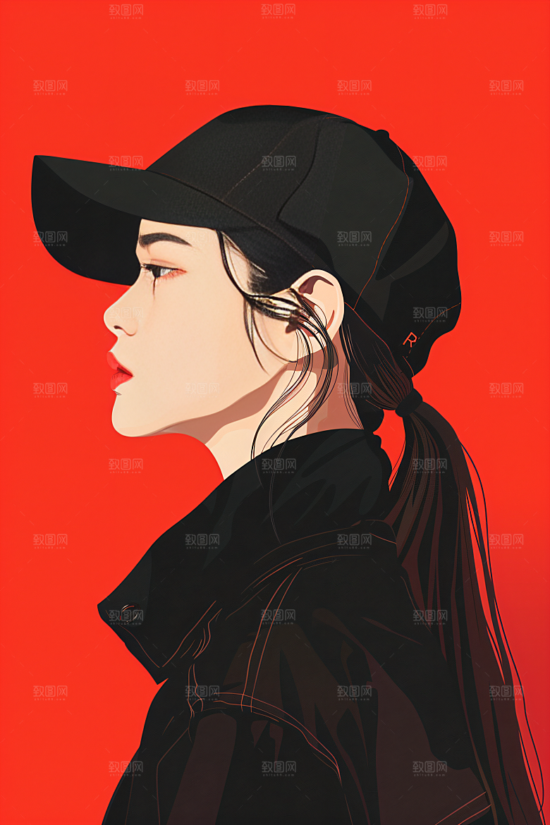 彩色潮流人物平面扁平风插画